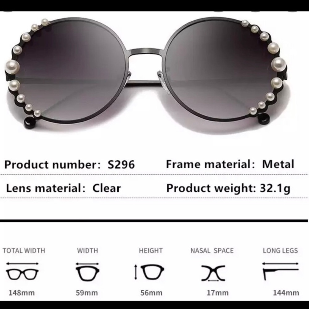 Oversized Round Pearl Sunglasses